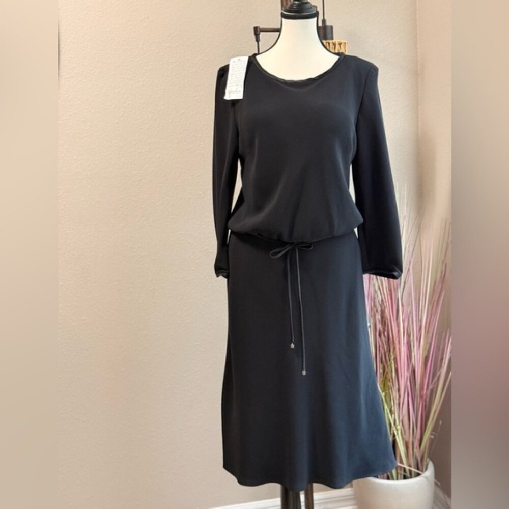 Donna Ricco Designer Black  Dress 3/4 Sleeves Size 14
